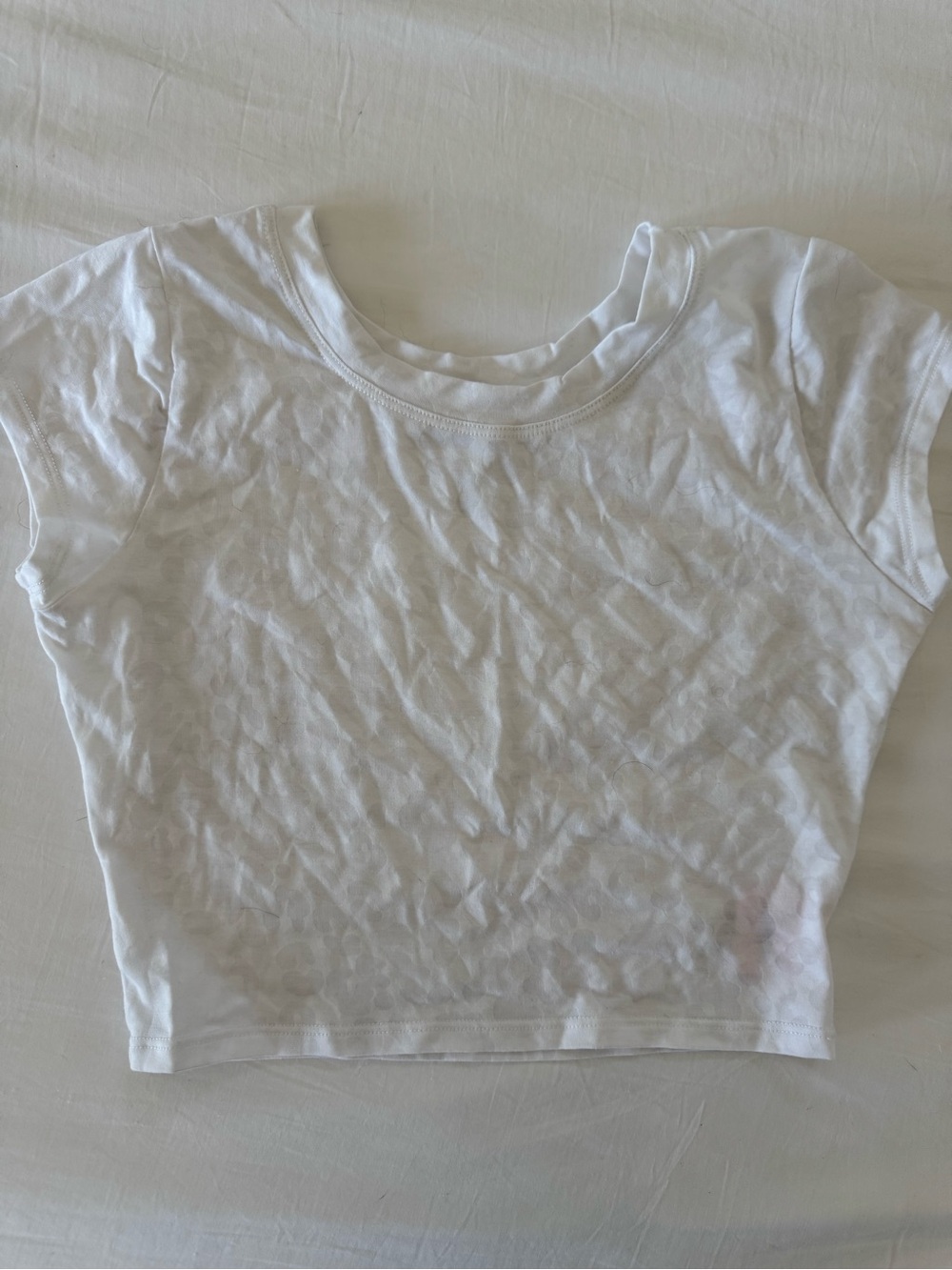 Bombshell Sportswear leopard print White Crop Tee